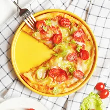 Круглая Керамическая форма для выпечки с антипригарным покрытием, высокое качество, желтая форма для пиццы, хлеба, торта, жаростойкие кухонные десертные инструменты MM60HB