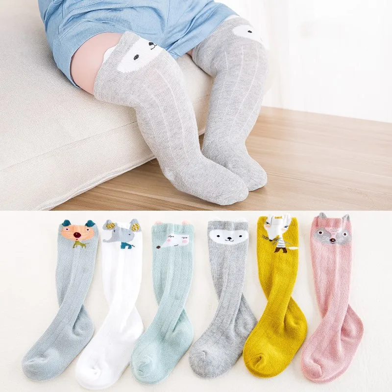 1 пара, милые детские носки унисекс с рисунком лисы для малышей гетры для маленьких девочек и мальчиков, носки для малышей хлопковые носки для младенца с изображением животных