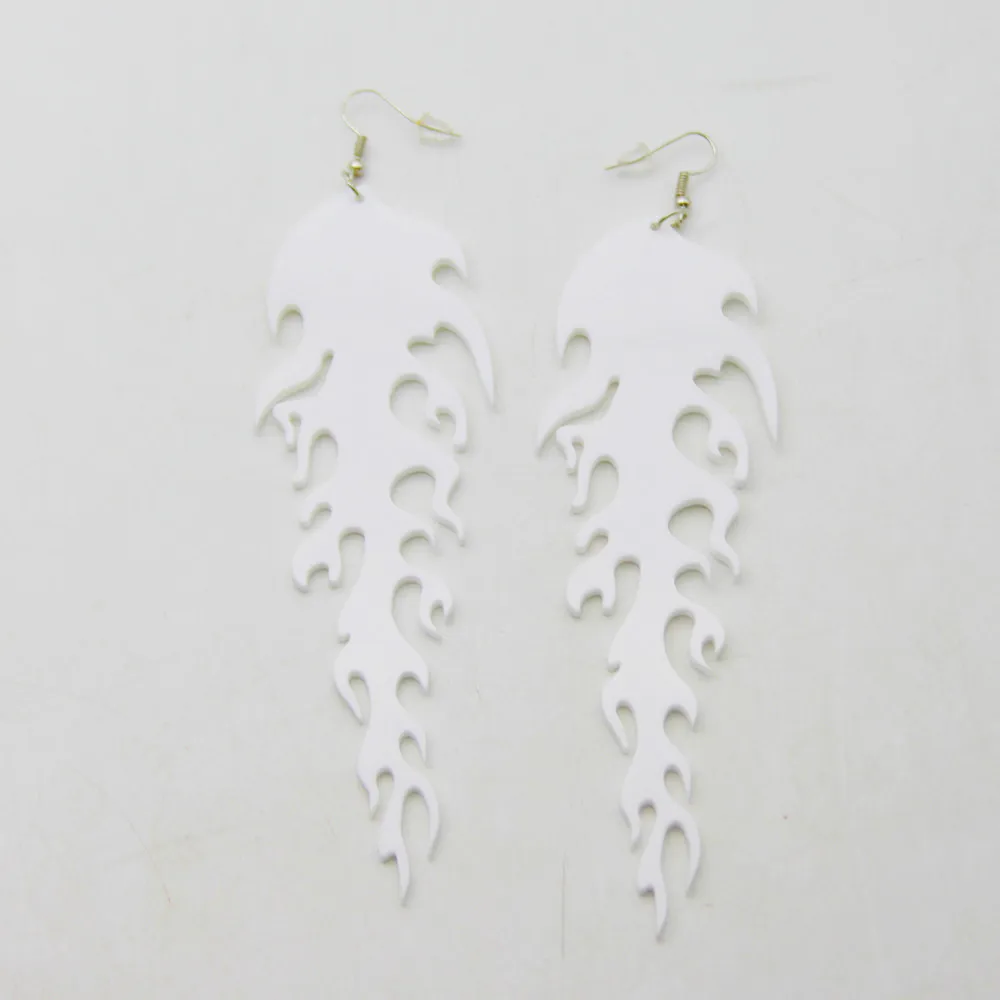 Stainless Steel Fire Flame Earrings - Gold & Silver Dangle Earrings For Women, Personality Jewelry