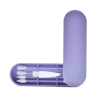 

4Pcs/Box Reusable Cotton Swab Ear Cleaning Silicone Washable Cosmetic Buds Swabs for Cleaning Makeup Tool(Blue)