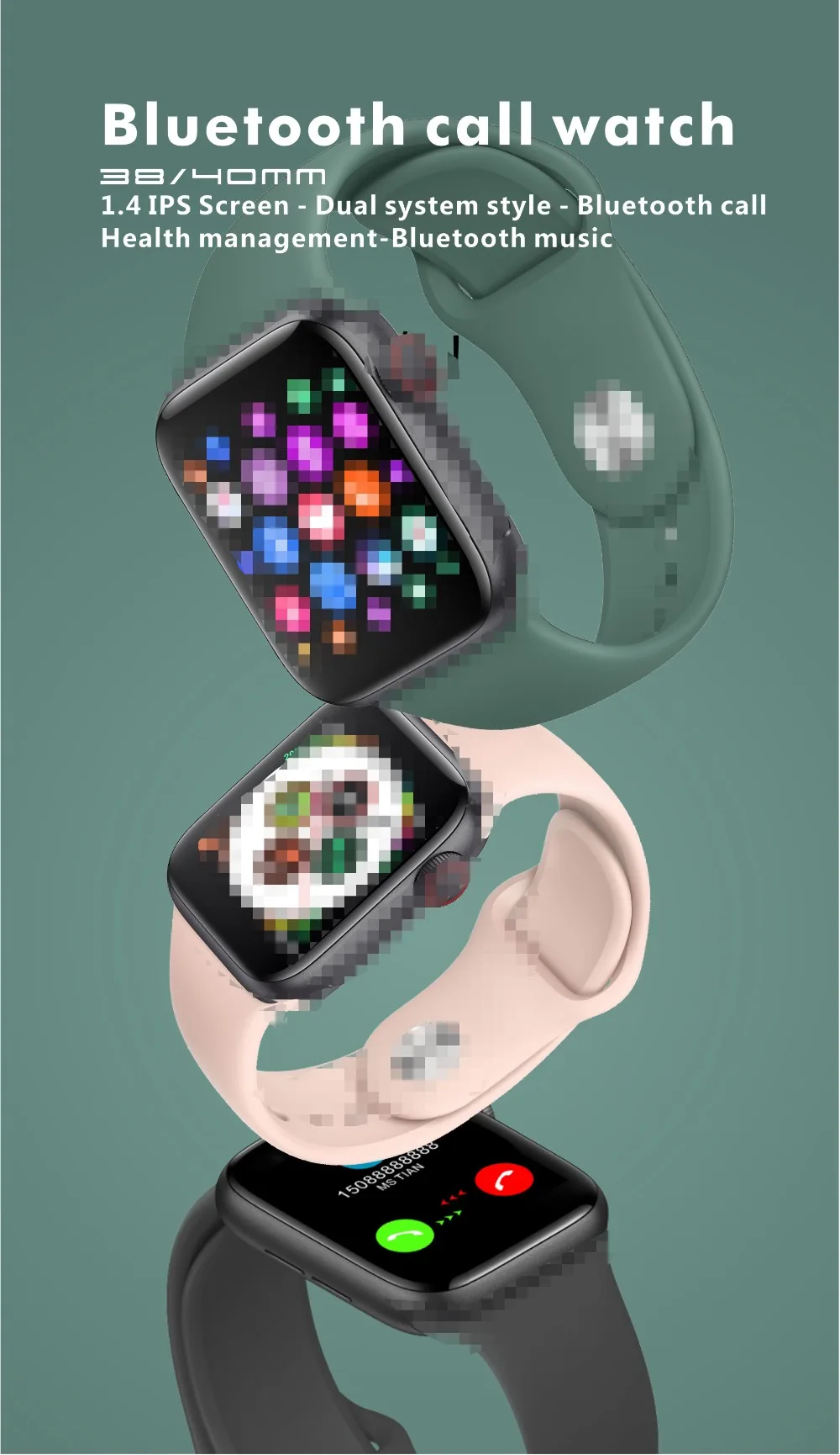 2020 H55 pro Smart Watch 40 mm Women Series 5 Bluetooth Call Smartwatch Heart Rate Sport Band For IOS Android PK IWO 12 W75 T200 (1)