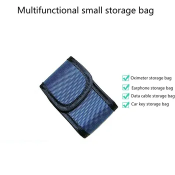 

Portable Fingertip Pulse Oximeter Storage Bag Black Blue Small Storage Bag For Blood Oxygen Saturation Monitor Home Health Bag