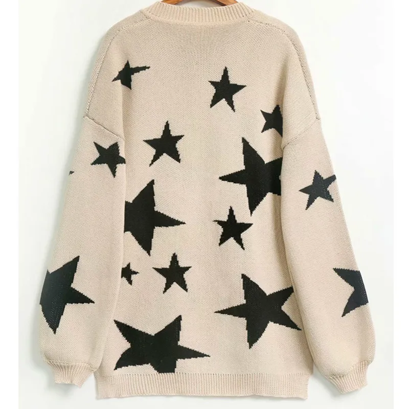 New V-neck Pentagonal Jacquard Pullover in Autumn and Winter 2019 Women's Fashion Korean Version Women's Sweaters New V-neck Pentagonal Jacquard Pullover in Autumn and Winter 2019 Women's Fashion Korean Version Women's Sweaters