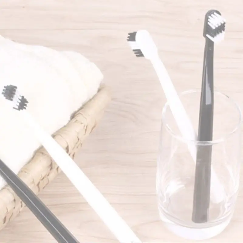 2 шт./компл. Пары взрослых зубная щетка с мягкой щетиной простой черный, белый цвет ручной Безопасности электрическая зубная щетка бытовой Уход за полостью рта медицинские инструменты