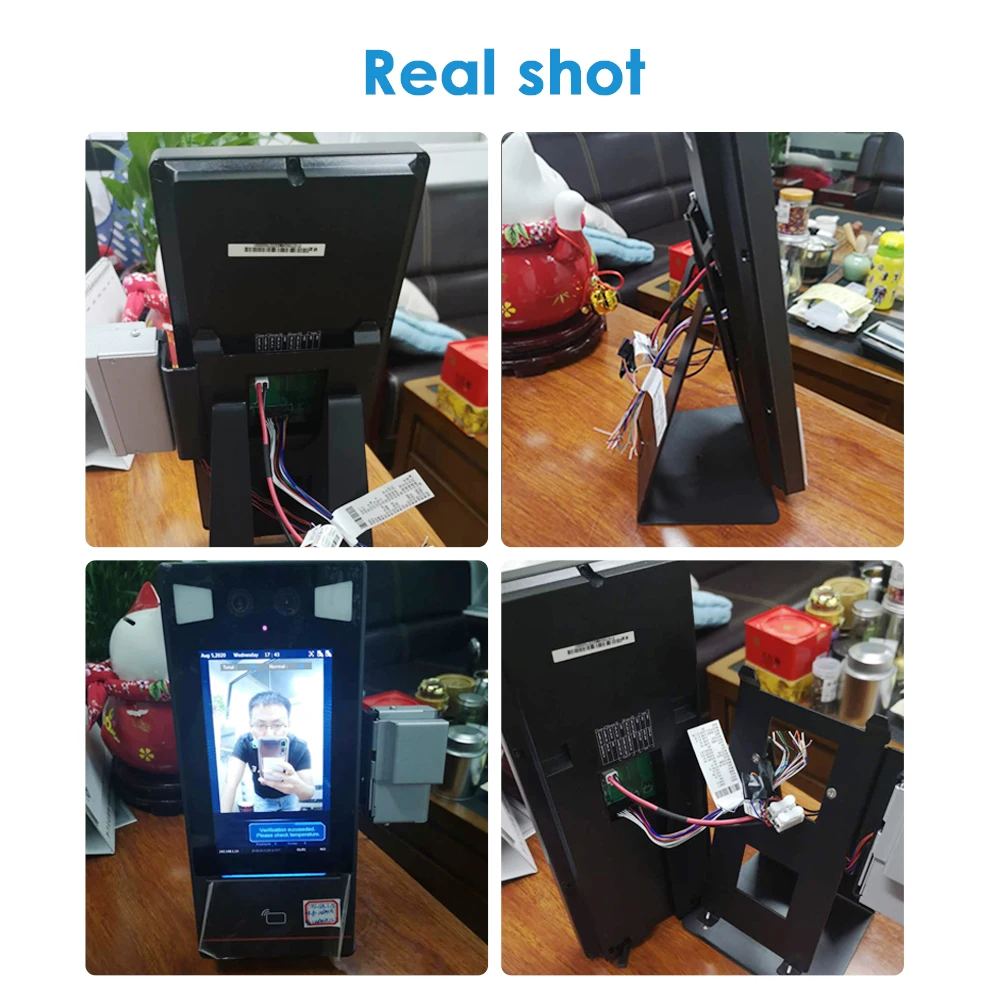 20000 Dynamic Face Recognition Wrist Temperature Measurement Time Attendance Access Control 7 inch Touch Screen 13.56Mhz Card - Famidy.com