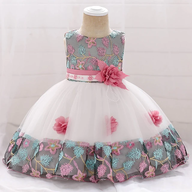 Summer Flower Girl Dress Princess Christening Birthday Dress for 1 Year