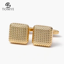 Tomye 남자 커프스 단추 고품질 골드 블랙 총 로즈 골드 실버 패턴 비즈니스 셔츠 커프스 단추 웨딩 쥬얼리 xk18s036(China)