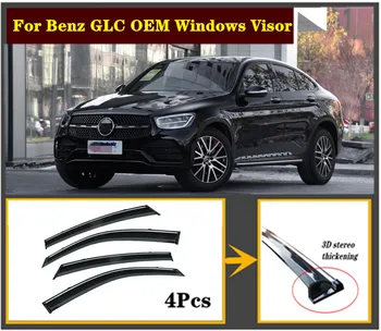 

4pcs Set 2017-2020 OEM For Benz GLC steel window Visor Shade Vent Wind Rain Deflector Guards Cover