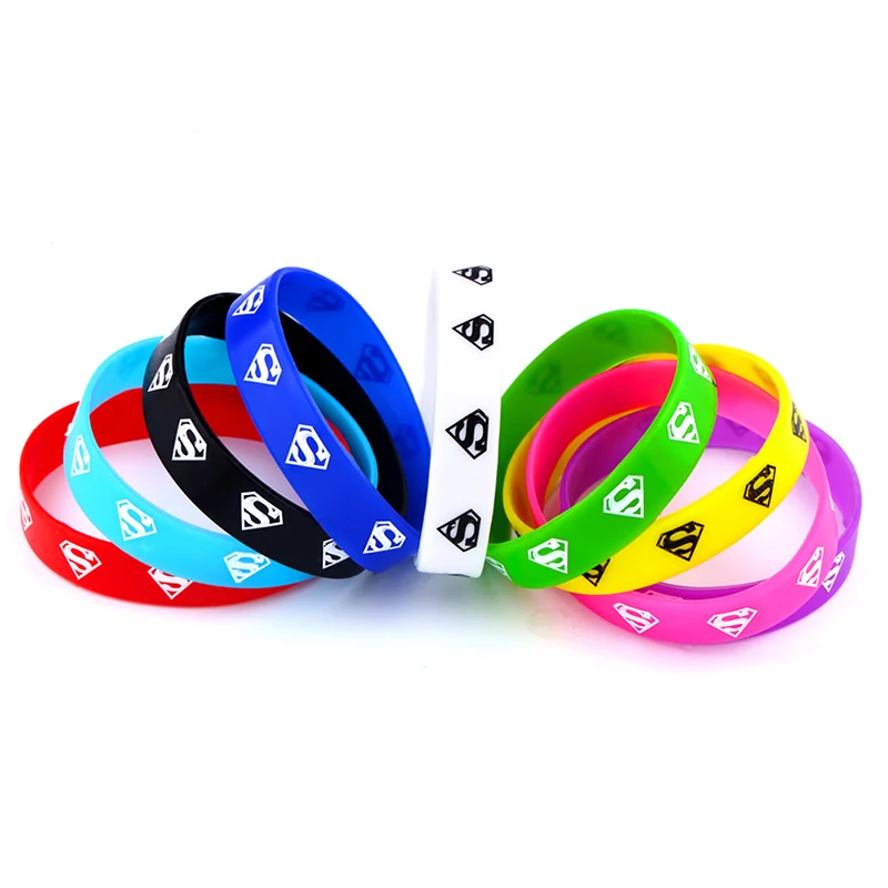 10 шт. супер человек яркий на заказ силиконовый браслет для детей взрослых Спорт