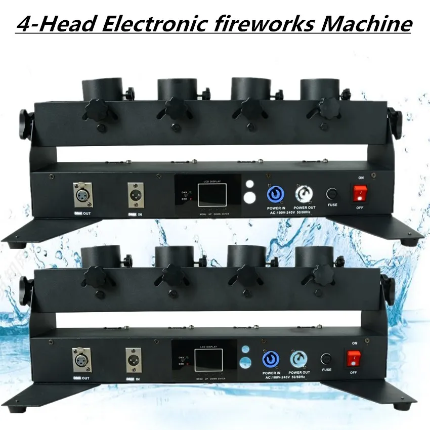 2PCS/ Remote 4-head Electronic fireworks Machine/ salute machine dmx12 professional stage special effects | Лампы и освещение