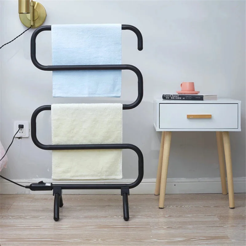 S Model Electric Towel Rack Floor-standing Disinfection Towel Rack  Thermostatic Towel Rack Household Heating Bath Towel Dryer