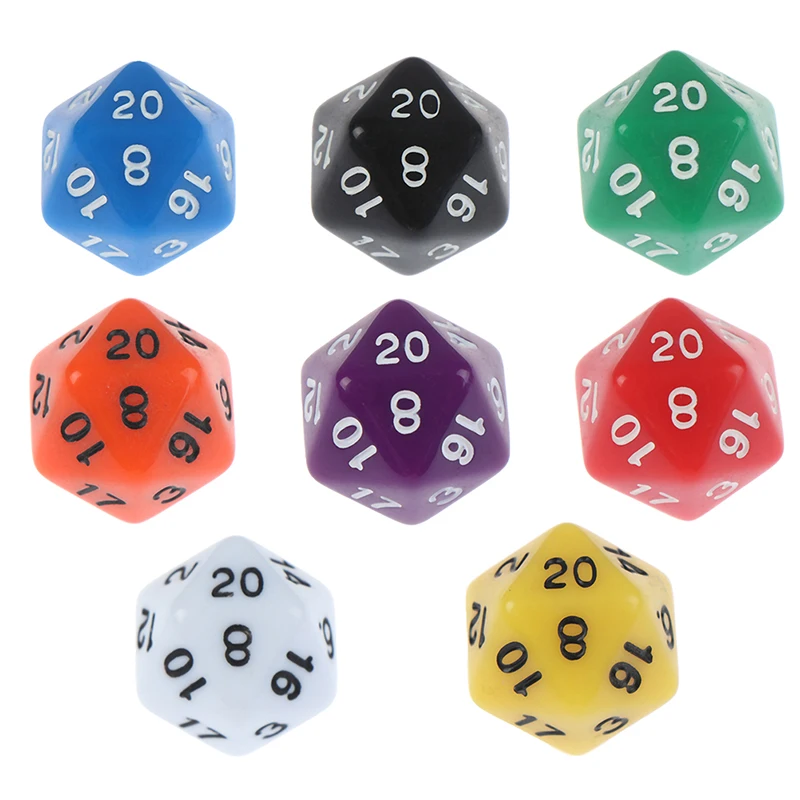 Акриловые цифровые игральные кости D20 для настольной игры 20 сторонние данные
