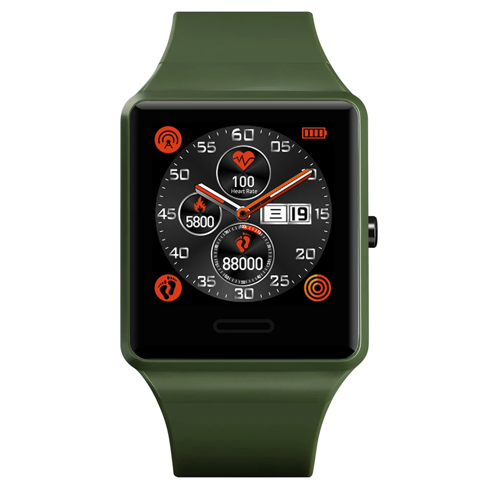Army green SKMEI 1526 Смарт-часы мониторинг сердечного ритма артериального давления спортивные наручные часы 3ATM водонепроницаемый секундомер BT 4,0 спортивные часы - Цвет: Army green