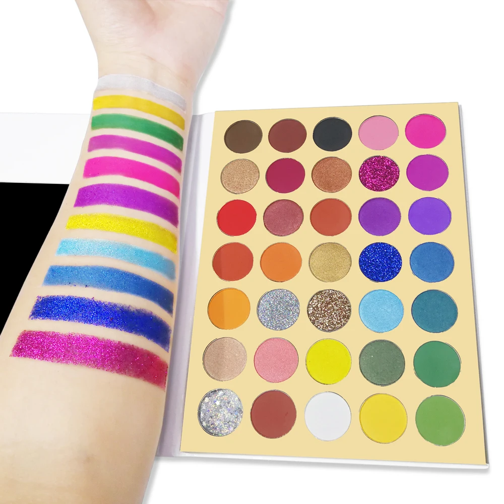 Private Label Colorful Eyeshadow Palette Custom Mermaid Shimmer Gold Bridal Eye Makeup Cosmetic Low MOQ Custom Packaging No Logo