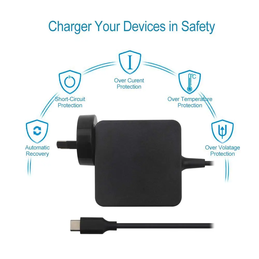 65 Вт 20 в 3.25A AU type C PD быстрое зарядное устройство USB C адаптер для ноутбука Macbook Pro 12 13 huawei Matebook hp DELL XPS Lenovo Xiaomi Air