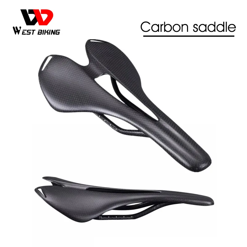 WEST BIKING Full Carbon Fiber Bicycle Saddle Ultralight Matte Gloss Racing Seat Mountain Road Bike Cycling Accessories | Спорт и