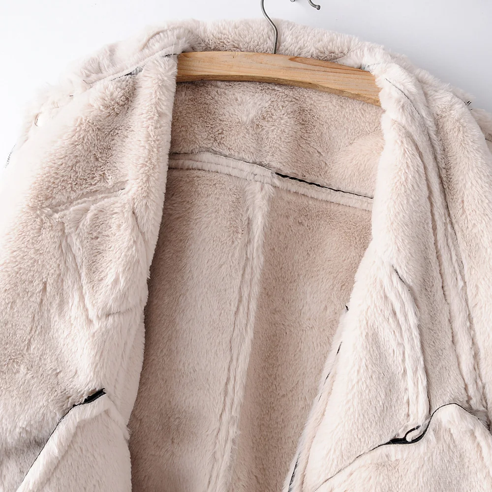 KENNTRICE Женская куртка из искусственной кожи, толстая меховая подкладка, зимнее пальто, женская уличная черная верхняя одежда