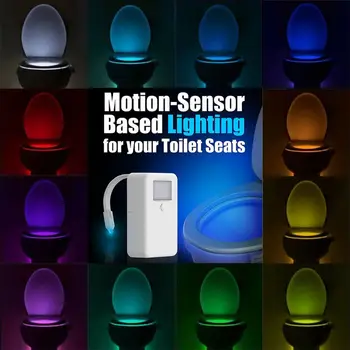 

Toilet Toilet Night Light, Upgraded 16 Colors Motion Activated LED Toilet Light, Color Changing Toilet Bowl Night Light, Memory,