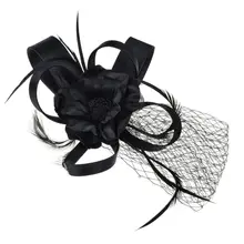 Женский Шелковый цветок вуалетки Pillbox шляпа сетчатый, с перьями заколка для волос повязка на голову для свадебной вечеринки декоративные аксессуары шнур