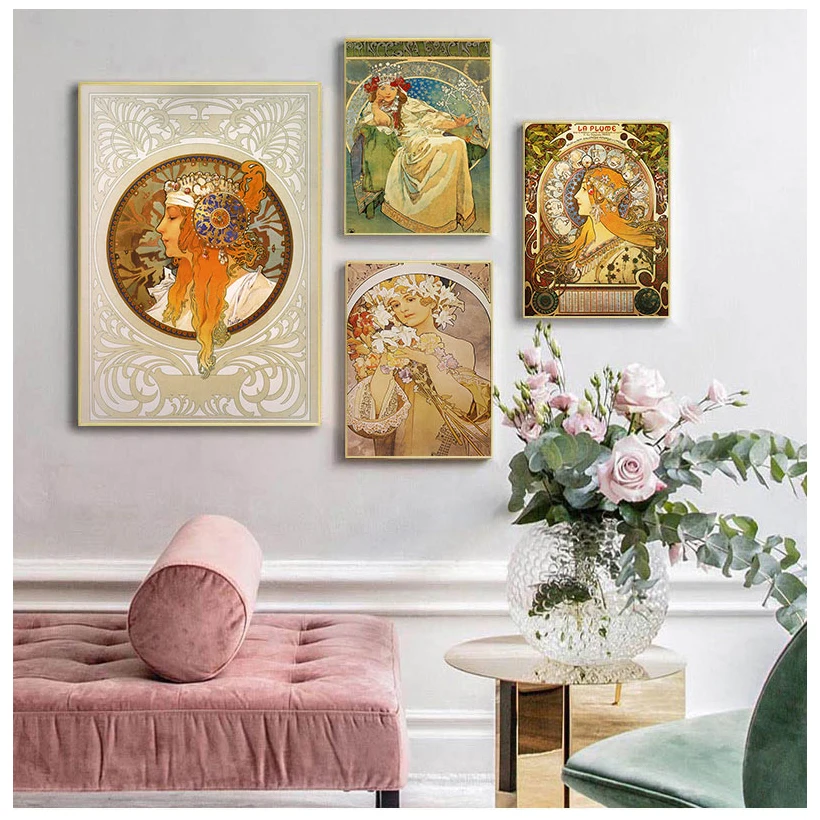 Изготовленный На Заказ Альфонса Мухи плакат холст 30X45cm 40X60cm арт отделочная ткань