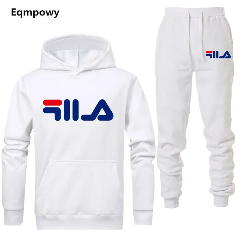 

Plus Size Hooded Hoodies + Pants Sets 2 Pieces Set Men Tracksuits 2019 Autumn Pure Color Casual Mens Sporting Wear Suits