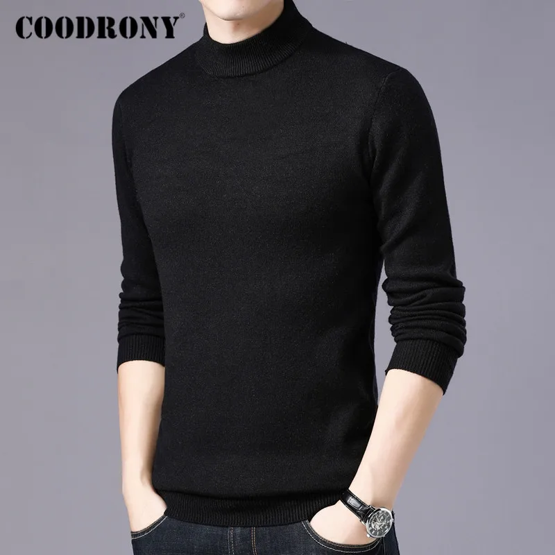 Black Friday COODRONY Brand Turtleneck Sweater Men Fashion Casual Pull Homme 2019 Winter Thick Warm Sweaters Soft Knitwear Pullover Men C1014