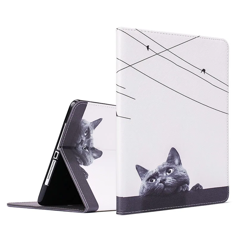 

Case For iPad 2 3 4 Cartoon Auto Sleep / Wake up Flip Cover Smart Stand Leather Case For Apple iPad 10.1 Inch