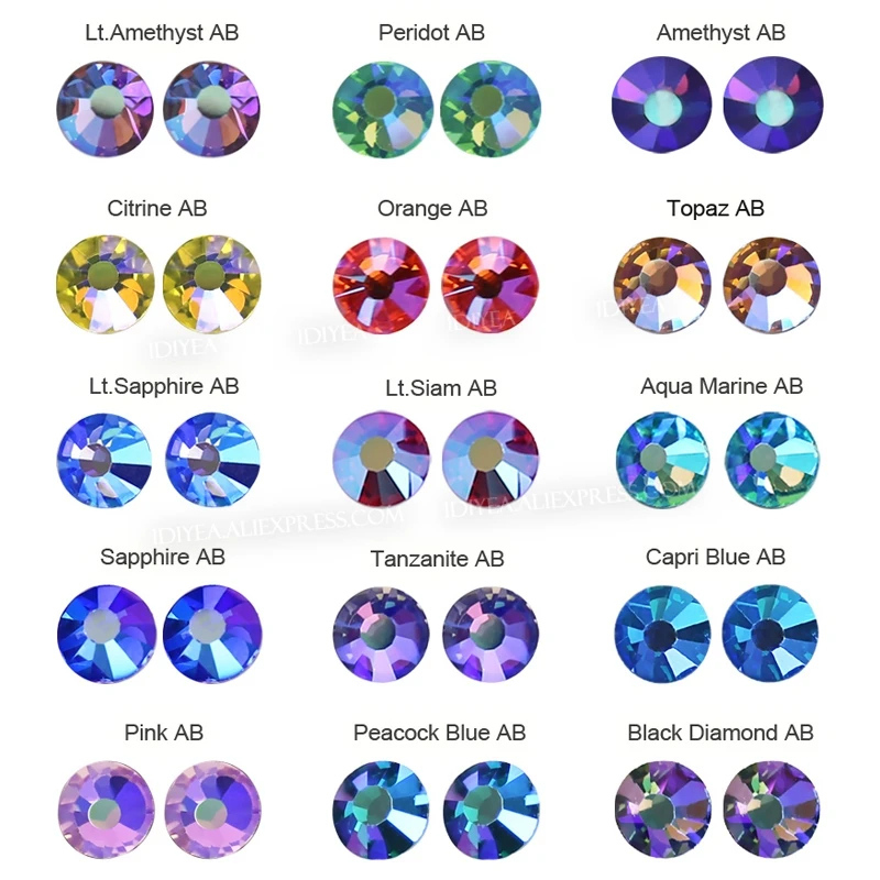 AB Luster Multi Colors Hot Fix Rhinestones Strass Flat Back Crystal Iron On Stone Glass Glitter For Garment hot fix rhinestones glass rhinestones crystal rhinestones