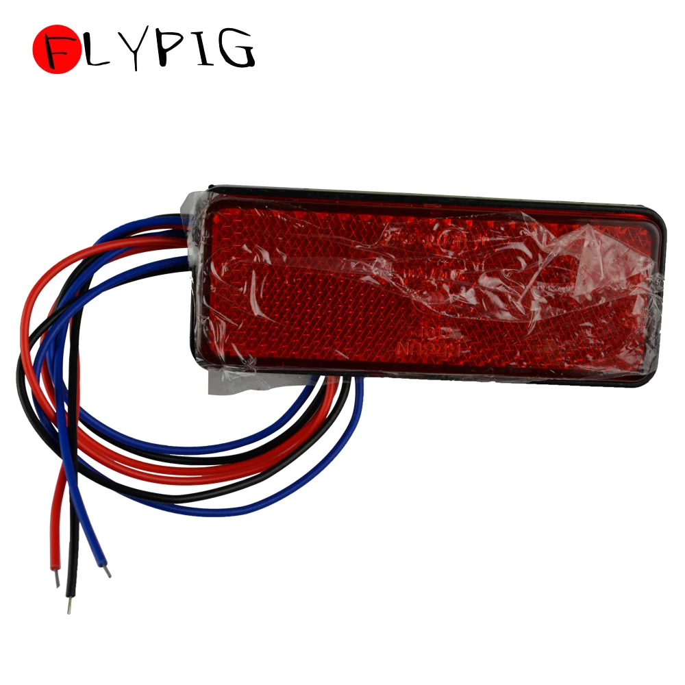 

Universal 12V Red Motorcycle Truck 24 SMD Rectangle LED Reflector Tail Brake Stop Warning Side Marker Light 3 Wires