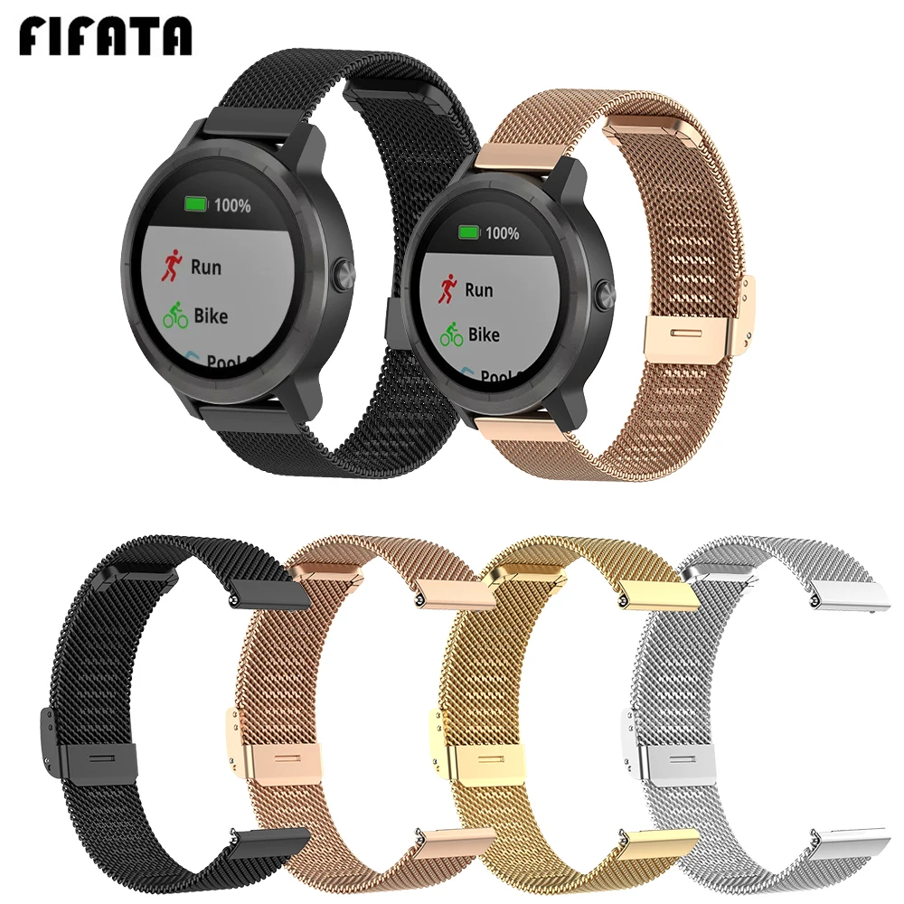 Ремешок сменный из нержавеющей стали для часов Xiaomi Amazfit GTS/Garmin CAME/Vivoactive 3/Amazfit Bip 20
