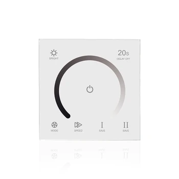 

Touch Panel LED Dimmer Controller Wall Switch DC 12V 24V 12A 3 Channel LED Controller for Single Color LED Strip Lights