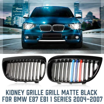 

Pair Front Kidney Grill Grilles Gloss Black M color for BMW E81 E87 1 Series 2004 2005 2006 2007 Car Styling acing Grills