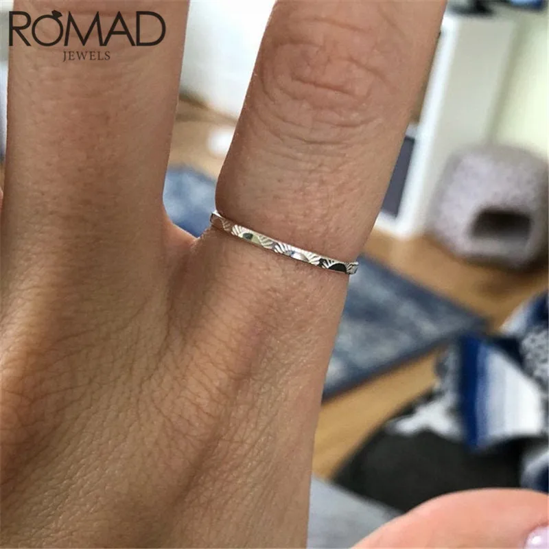 ROMAD Dainty Sun Signet Ring Vintage 925 Sterling Silver Rings for Women Female Wedding Jewelry Delicate Promise Engagement Ring