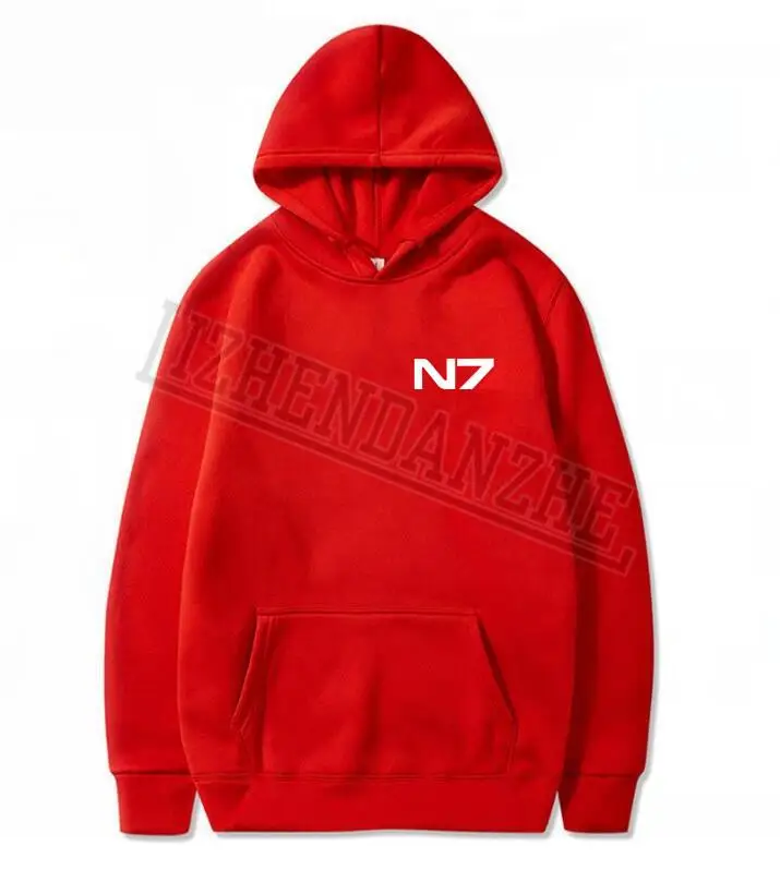 N7 Mass Effect 3 толстовки Для мужчин систем военный альянс эмблема игровая толстовка хлопок Для мужчин; Толстовка Топы - Цвет: Красный