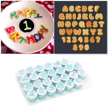 

10/26pcs Uppercase/Lowercase Letters Cake Mold Spring Tools Pressure Printing Cutting Cake Mold Biscuit Fondant Decorating L9M5