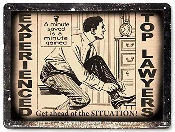 

Lawyer attorney metal Sign / vintage style retro plaque office wall decor art