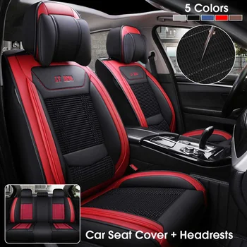 

8pcs/set Universal Mircrofiber Leather 5-Seats Car SUV Seat Cover Front Rear Auto Seat Pad Cushion with Headrests