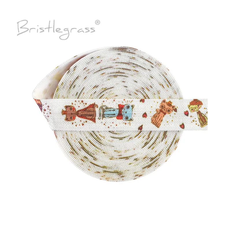 BRISTLEGRASS 2 5 10 50 100 Yards 5/8" 15 mm Druck FOE Falten über Gummibänder Spandex-Bänder Haargummi Stirnband Kleid Nähen – Detail 13