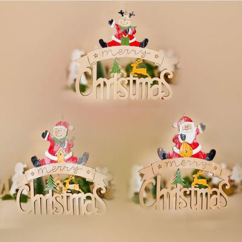 Painted Elk Snowman Christmas Decoration Hut Letter House Pendant Christmas Supplies 634E