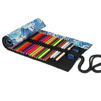 

School Roll Pencil Case for Girls Boys Pencil Case Canvas Pencil Pen Bag Large Big 36Hole