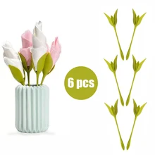 6 шт./компл. салфетница "сделай сам" Пластик цветок филиал держатель салфетки Настольный Декор романтический вечерние обеденный стол украшения держатель для салфеток