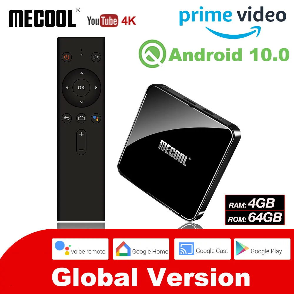 MECOOL KM3 Android 10 TV Box Google Сертифицированный 4 Гб DRR4 64 Гб/128 памяти на носителе eMMC Smart Amlogic