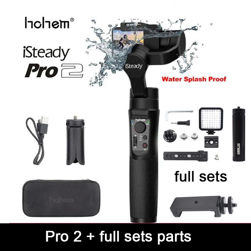 Pro 2 with full sets Hohem iSteady Pro 2 водонепроницаемый ручной шарнирный стабилизатор для камеры Gopro vlog для Gopro 8/7/6/5/4/3 DJI Osmo экшн YiCam SJCAM экшн Камера - Цвет: Pro 2 with full sets