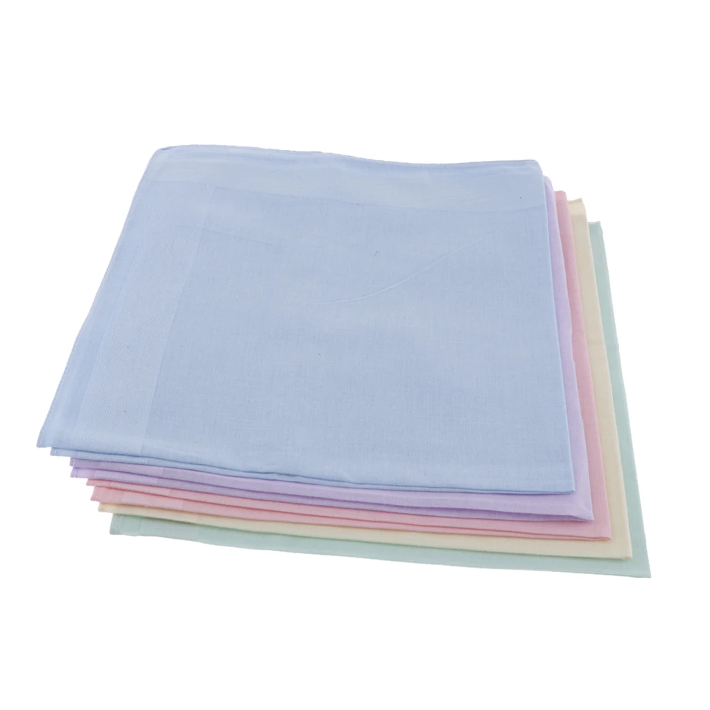 5pcs 100% Cotton Child DIY Blank Handkerchiefs Bridal Party Adult Hankie Kerchiefs Hanky Pure color Without Picture Handkerchief