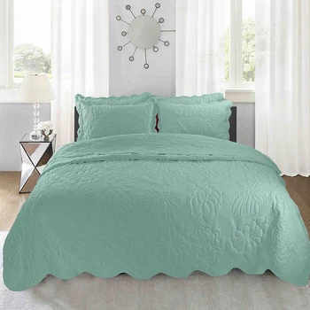 

3pcs Super Soft Embossed Bed Cover Blanket With Pillowcase Summer Thin Air-conditioned Comforter Bedspreads Home Quilting Quilts