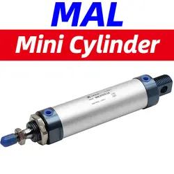 MAL Алюминий баррель мини цилиндр диаметр 20 25 32 40 мм ход 25-300 мм MAL20X25SCA MAL25X75S MAL32X100 MAL40X150-SCA двойного действия