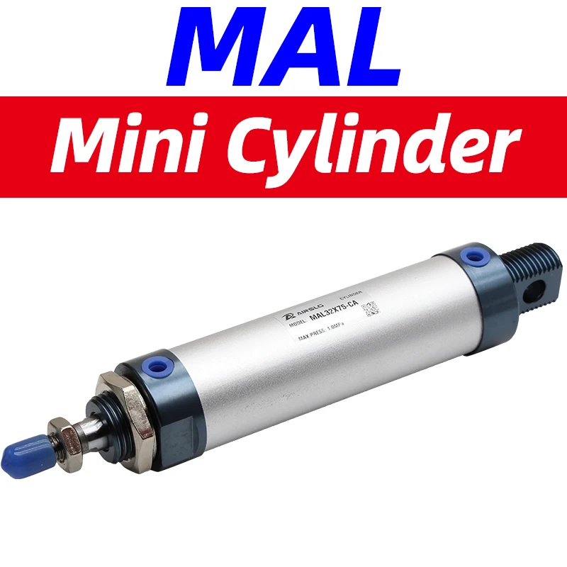 tipo Airtac Cilindros Pneumáticos Mal20x25ca Mal25x75ca Mal32x100ca Mal40x150-ca Mal20x50sca Mal25x100ca Mal32x125ca Mal40x200ca