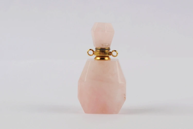 BOROSA 3 шт золотые аметисты белый кварцевый парфюм Адаптер для установки на бутылку мульти-вид натуральный камень флакон для духов для ожерелья WX1196 - Окраска металла: Rose Quartz