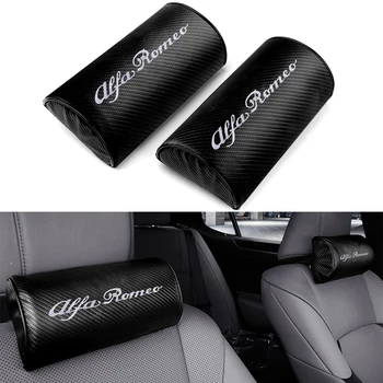 

Car Styling Carbon Fiber Car Seat Headrest Cushion For Alfa Romeo Stelvio Giulia Giulietta MiTo Auto Interior Accessories