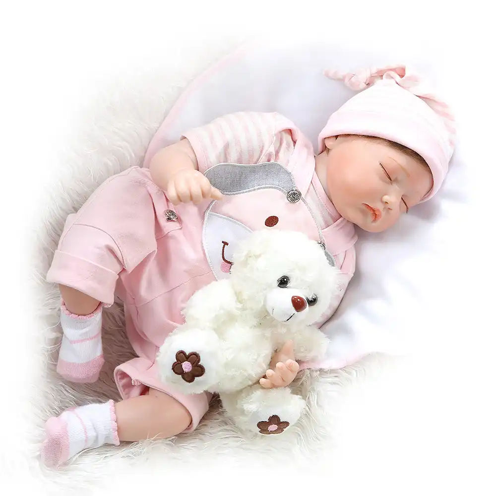22inch 55 Centimetri Molle Del Silicone Del Bambino Appena Nato Bambola Realistica Reale Doll Con Grigio E Blu Vestiti Del Cane Per I Bambini Regalo Di Compleanno Bambole Aliexpress
